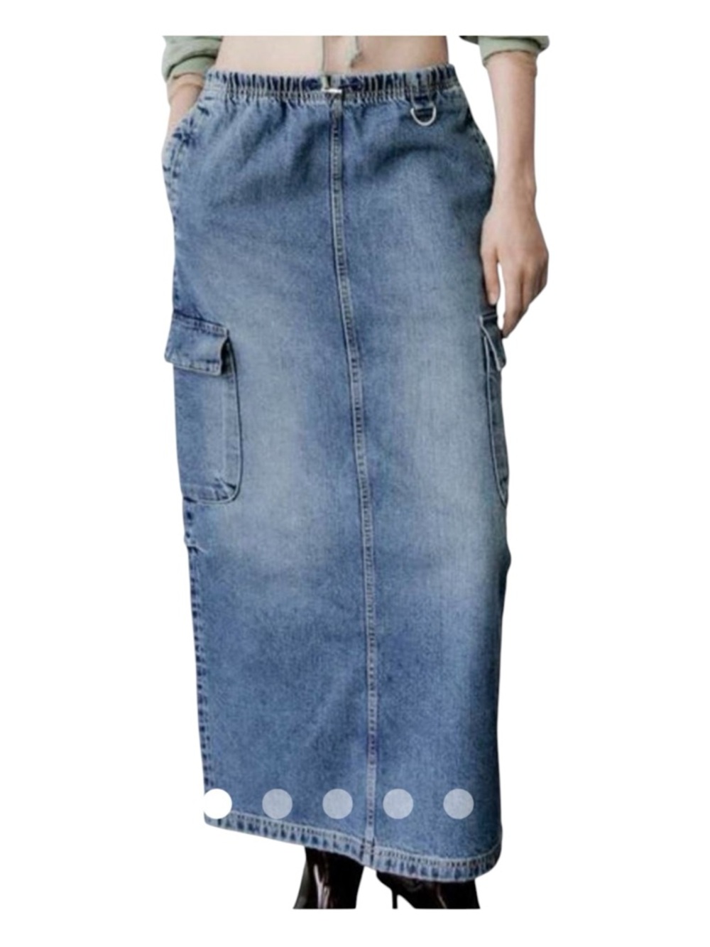ZARA denim cargo maxi skirt.